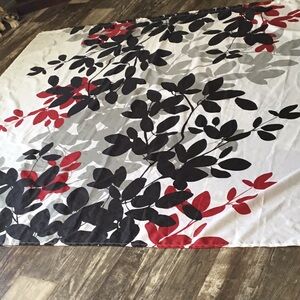 Elegant Black and Red Leaf Shower Curtain